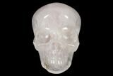 Realistic, Polished Brazilian Rose Quartz Crystal Skull #151072-1